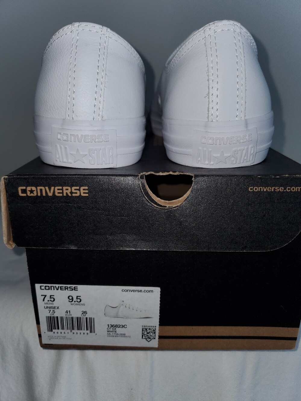 Converse Women's Low Top Leather Sneakers - White - Picture 2 of 7